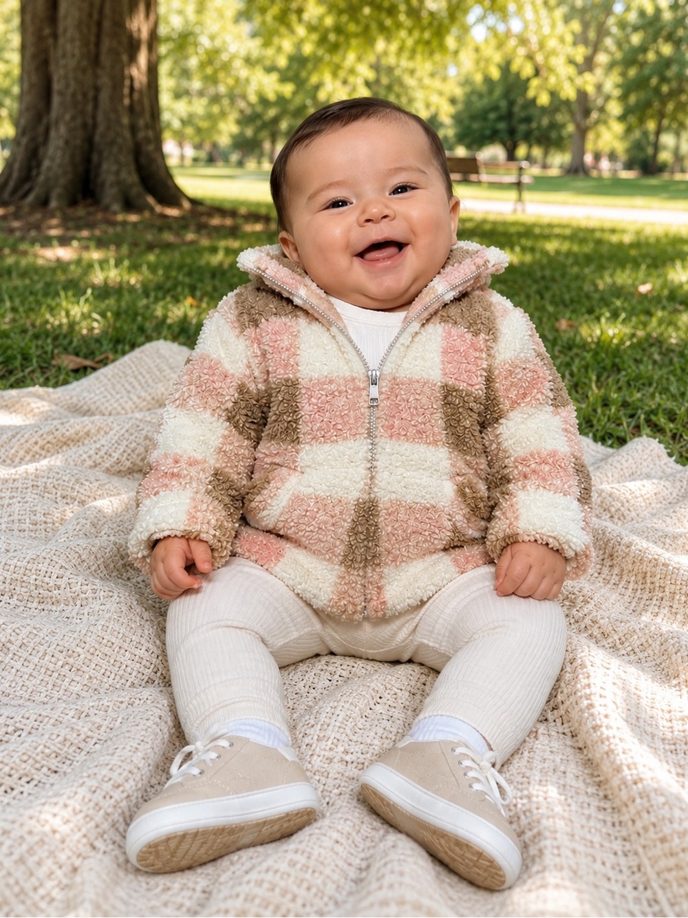 H&M Baby Lined Jacket with fuzzy texture 6 months